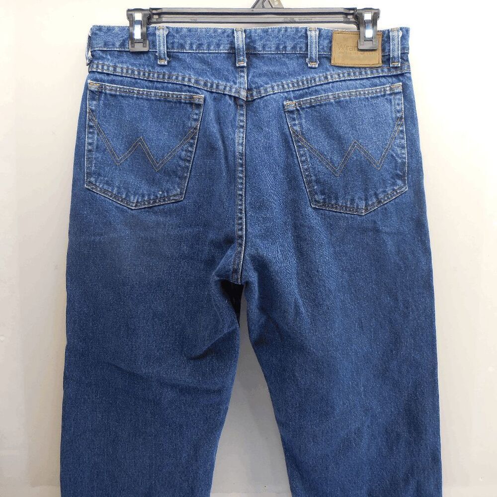Wrangler Jeans Mens‎ 36x30 Blue dark Wash Denim Classic Fit Straight Rugged Wear
